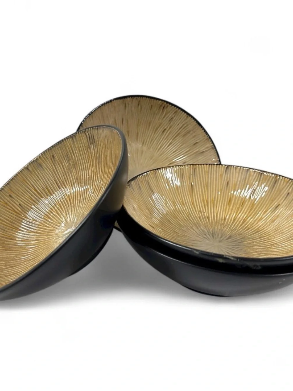 Joseph Abboud Ventana Soup Cereal Bowls 7 7/8” Brown Stoneware Set of 4